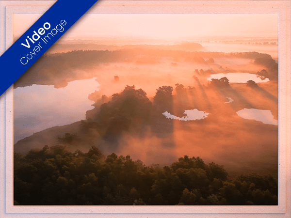 blank ecard with video of lakes with morning mist