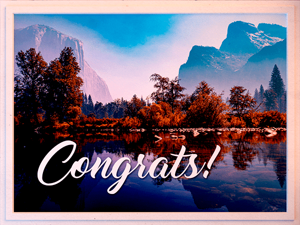 congratulations ecard with photo of yosemite national park