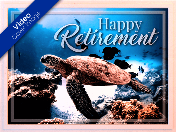 retirement ecard with photo of sea turtle