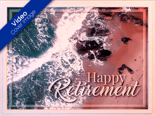 retirement ecard with photo of ocean surf